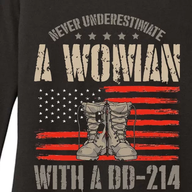 VeteranS Day A Woman With A Dd 214 Female Veteran Womens CVC Long Sleeve Shirt