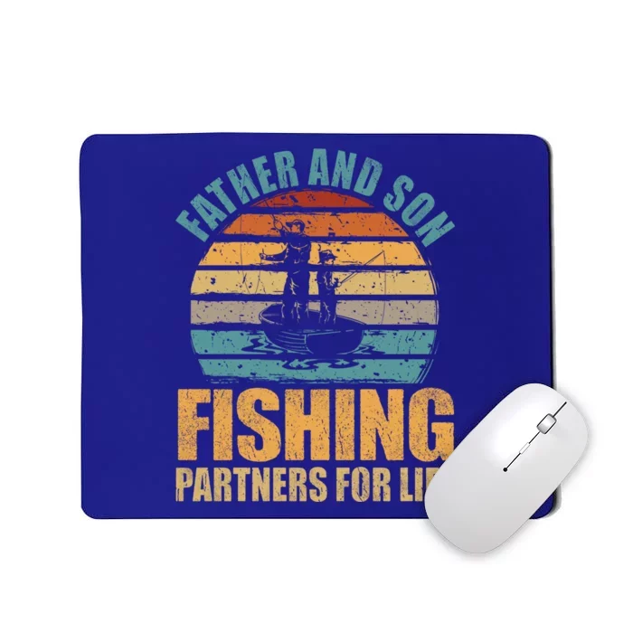 Vintage Dad And Son Fishing Partners For Life Fathers Day Funny Gift Mousepad