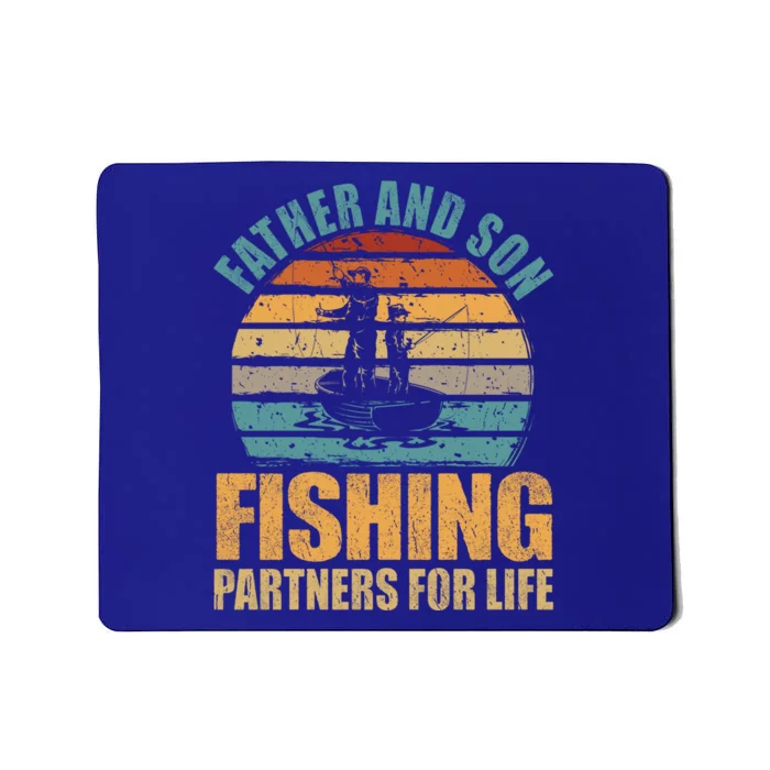 Vintage Dad And Son Fishing Partners For Life Fathers Day Funny Gift Mousepad