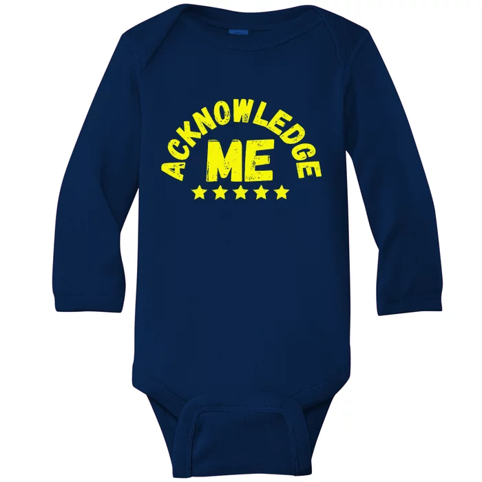 Vintage Design Acknowledge Me Not Only Sports Competition Baby Long Sleeve Bodysuit