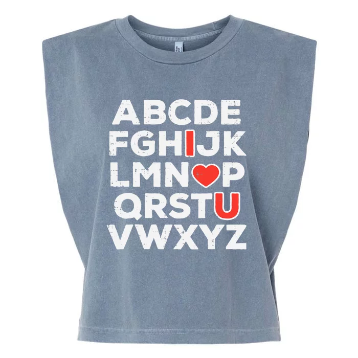 Valentines Day Alphabet ABC I Love You Teacher Wo Garment-Dyed Women's Muscle Tee