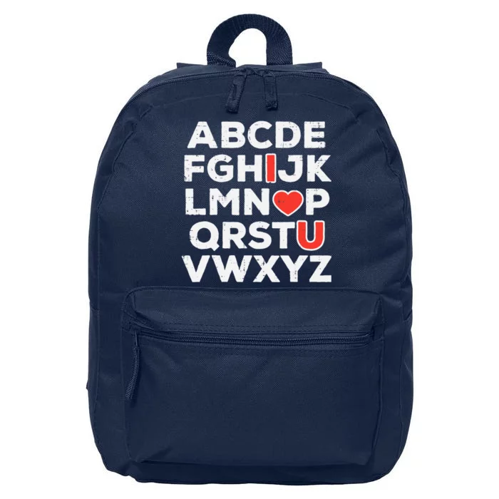 Valentines Day Alphabet ABC I Love You Teacher Wo 16 in Basic Backpack