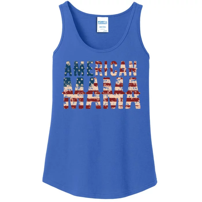 Vintage Distressed American Mama Ladies Essential Tank