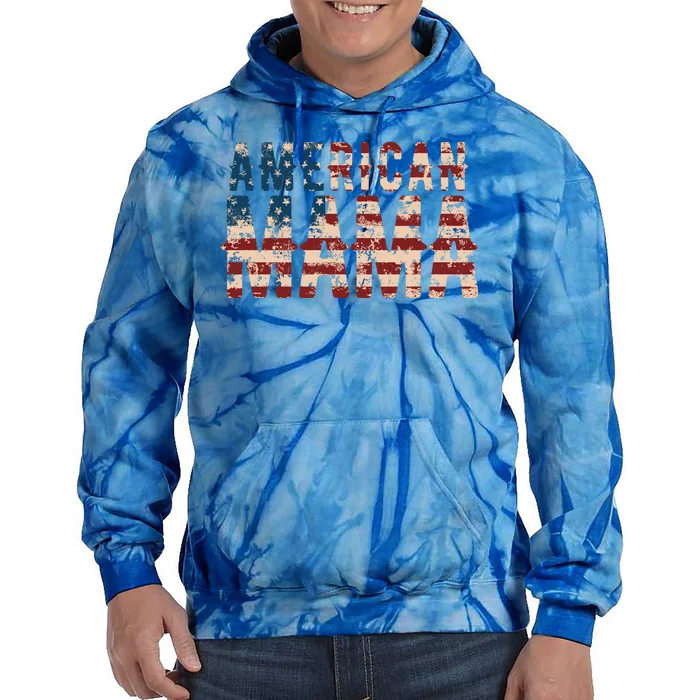 Vintage Distressed American Mama Tie Dye Hoodie