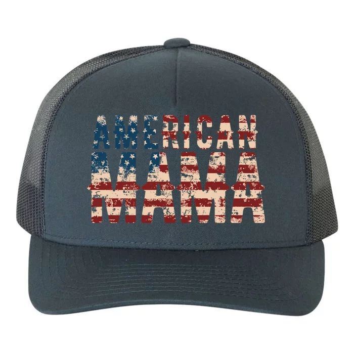 Vintage Distressed American Mama Yupoong Adult 5-Panel Trucker Hat