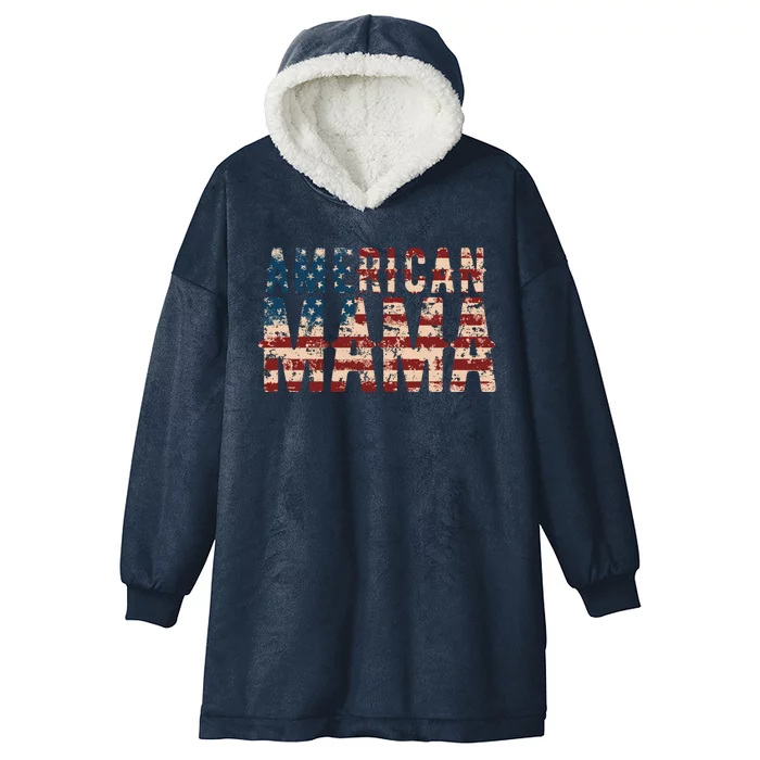 Vintage Distressed American Mama Hooded Wearable Blanket