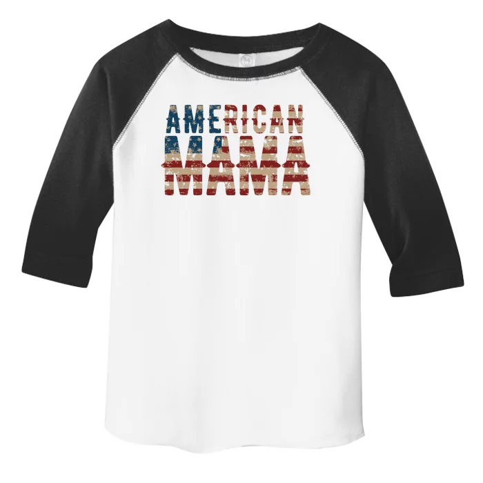 Vintage Distressed American Mama Toddler Fine Jersey T-Shirt