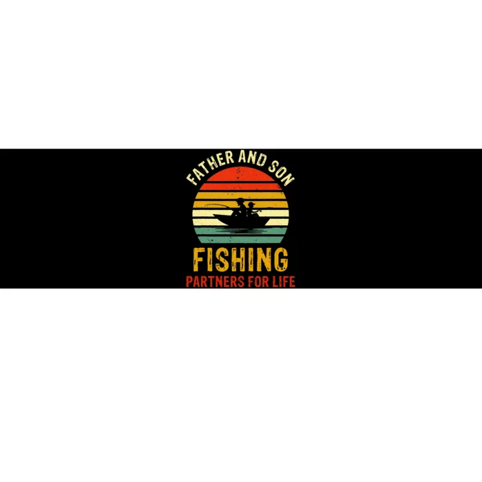 Vintage Dad And Son Fishing Partners For Life Fathers Day Bumper Sticker