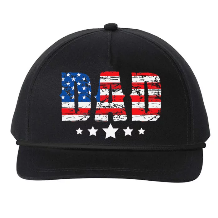 Vintage Dad American Flag Fathers Day USA Dad Snapback Five-Panel Rope Hat