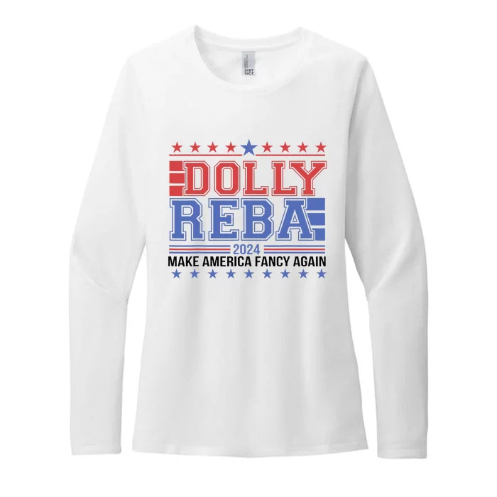 Vintage Dolly And Reba 2024 Make America Fancy Again Womens CVC Long Sleeve Shirt