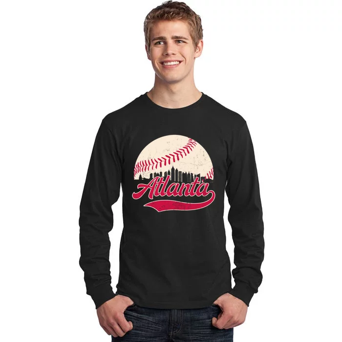 Vintage Distressed Atlanta Skyline Tee Baseball Tall Long Sleeve T-Shirt