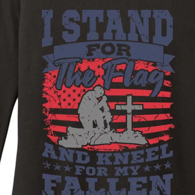 Veterans Day American Military Soldier I Stand For The Flag Gift Womens CVC Long Sleeve Shirt