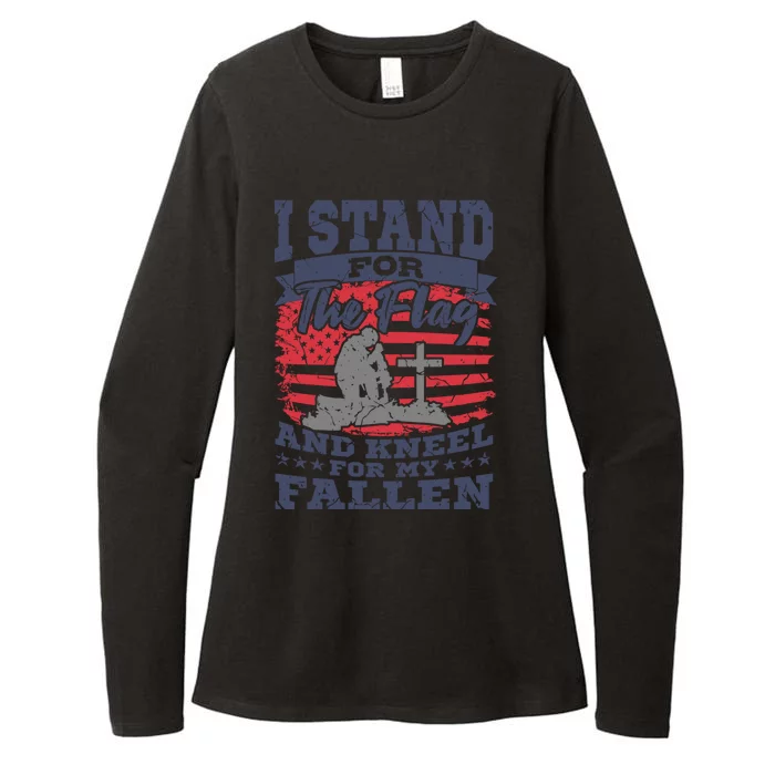 Veterans Day American Military Soldier I Stand For The Flag Gift Womens CVC Long Sleeve Shirt