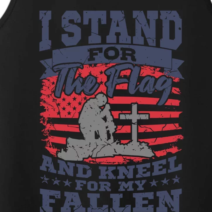 Veterans Day American Military Soldier I Stand For The Flag Gift Performance Tank