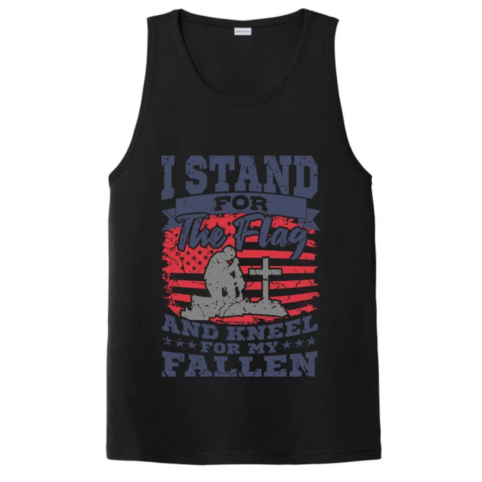 Veterans Day American Military Soldier I Stand For The Flag Gift Performance Tank