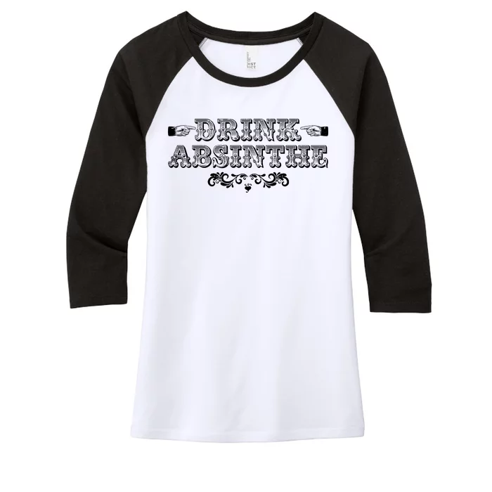 Vintage Drink Absinthe Women's Tri-Blend 3/4-Sleeve Raglan Shirt