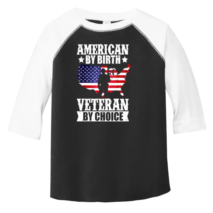 Veterans Day American By Birth Veteran By Choice Us Flag Gift Toddler Fine Jersey T-Shirt