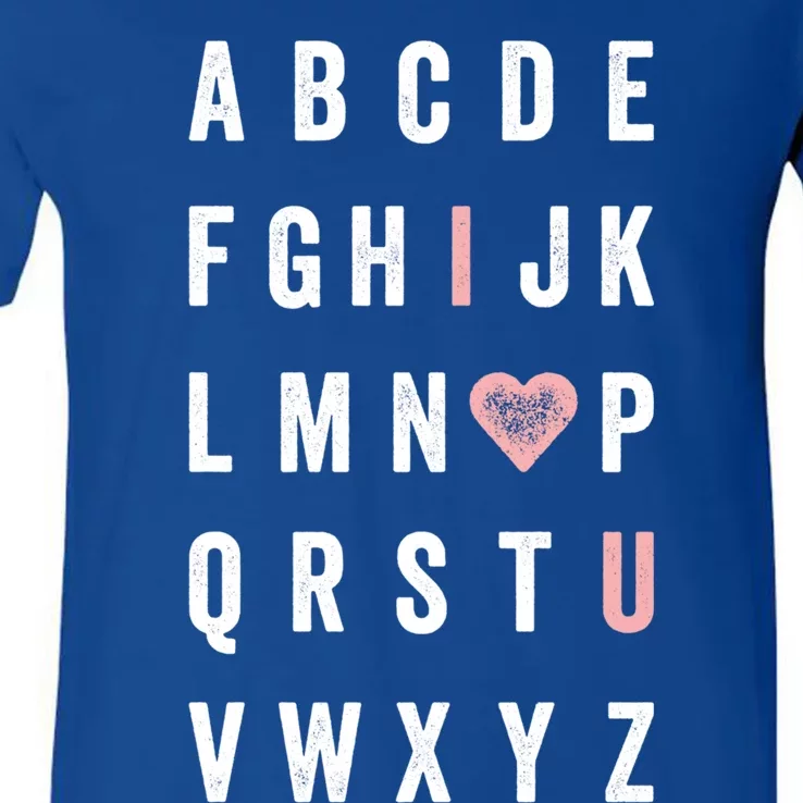 ValentineS Day Abc I Love You With Heart Teacher Gift Meaningful Gift V-Neck T-Shirt