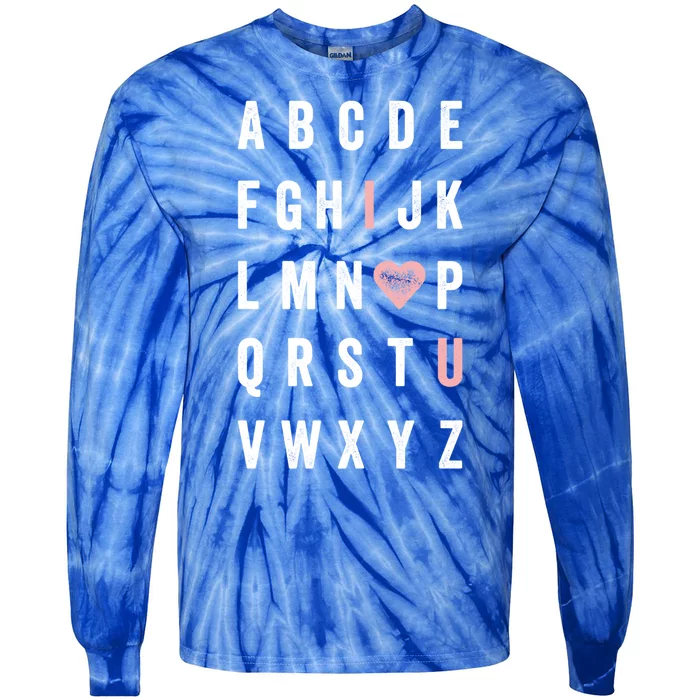 ValentineS Day Abc I Love You With Heart Teacher Gift Meaningful Gift Tie-Dye Long Sleeve Shirt