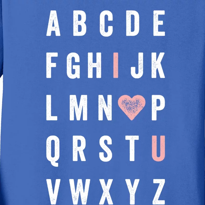 ValentineS Day Abc I Love You With Heart Teacher Gift Meaningful Gift Kids Long Sleeve Shirt