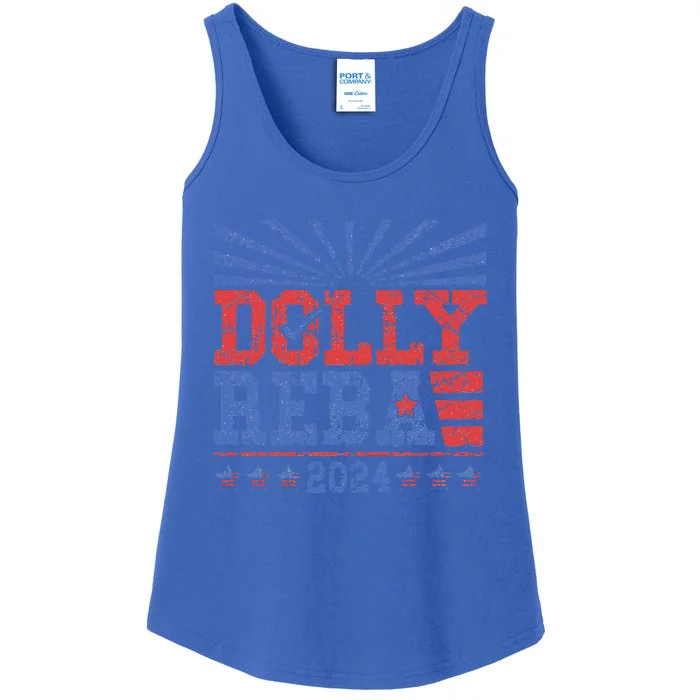 Vintage Dolly And Reba 2024 Make America Fancy Again Ladies Essential Tank