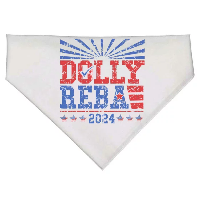 Vintage Dolly And Reba 2024 Make America Fancy Again USA-Made Doggie Bandana