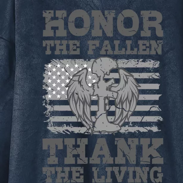 Veterans Day American Military Honor The Fallen Us Soldier Gift Hooded Wearable Blanket