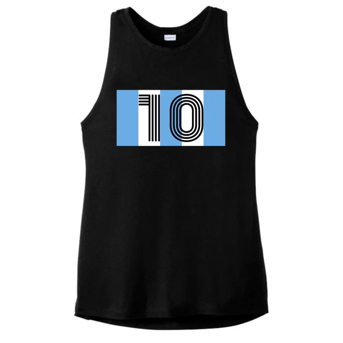 Vintage Diego Argentina Number 10 Football Soccer Flag Cute Gift Ladies Tri-Blend Wicking Tank