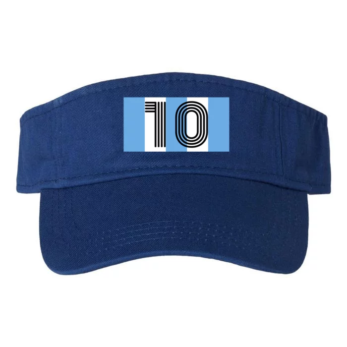 Vintage Diego Argentina Number 10 Football Soccer Flag Cute Gift Valucap Bio-Washed Visor