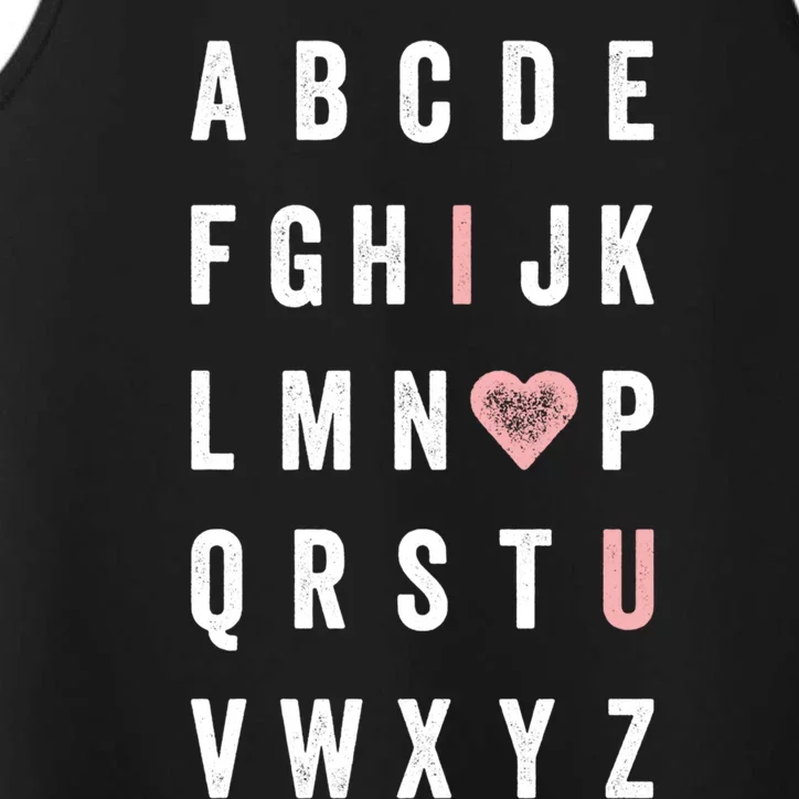 ValentineS Day Abc I Love You With Heart Teacher Gift Performance Tank