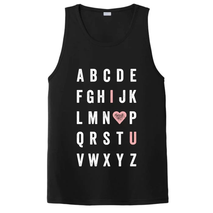 ValentineS Day Abc I Love You With Heart Teacher Gift Performance Tank