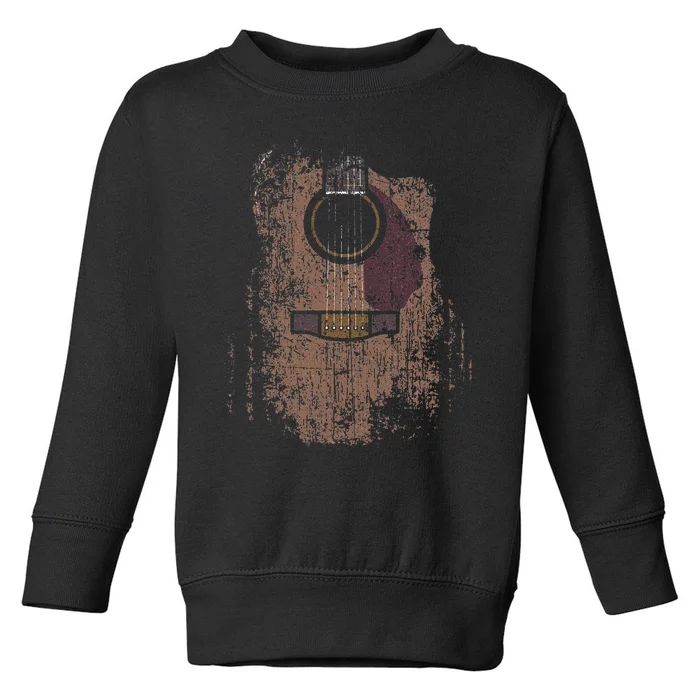 Vintage Distressed Acoustic Guitar Player Music Rock Toddler Sweatshirt