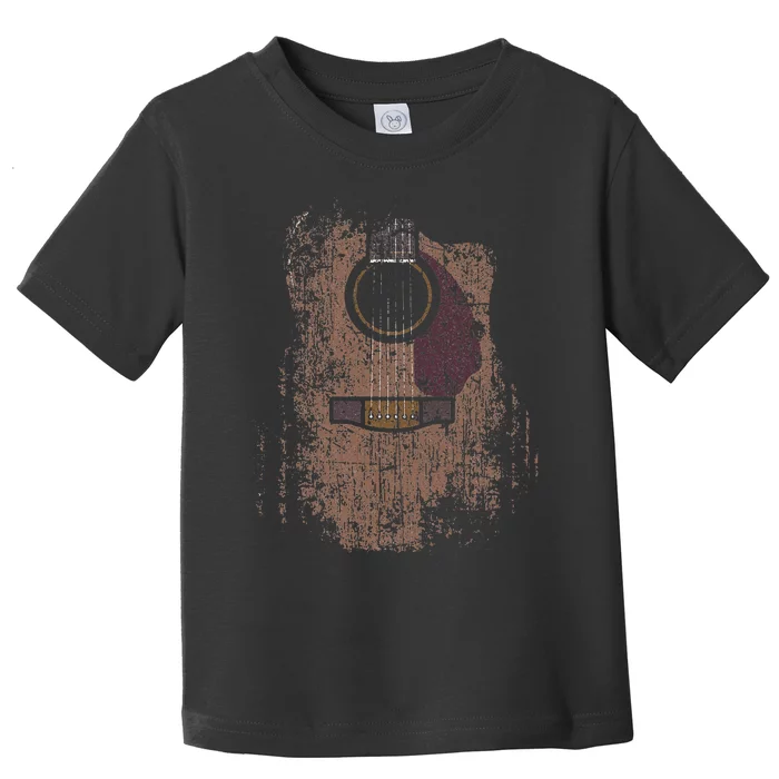 Vintage Distressed Acoustic Guitar Player Music Rock Toddler T-Shirt