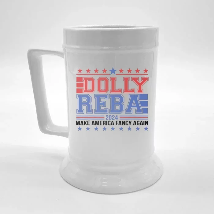 Vintage Dolly And Reba 2024 Make America Fancy Again Front & Back Beer Stein