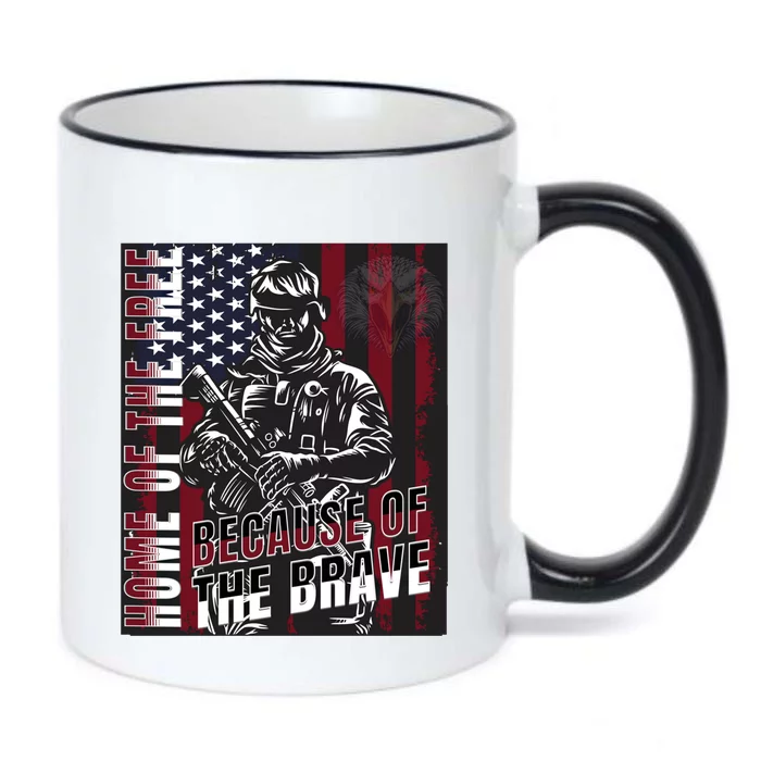 Veterans Day American Flag Proud Brave Pride Military Honor Gift Black Color Changing Mug