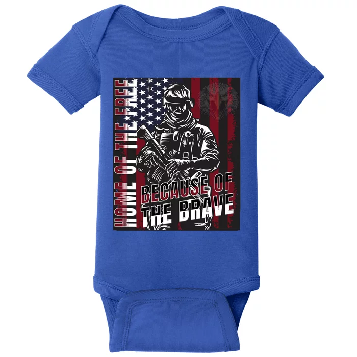 Veterans Day American Flag Proud Brave Pride Military Honor Gift Baby Bodysuit