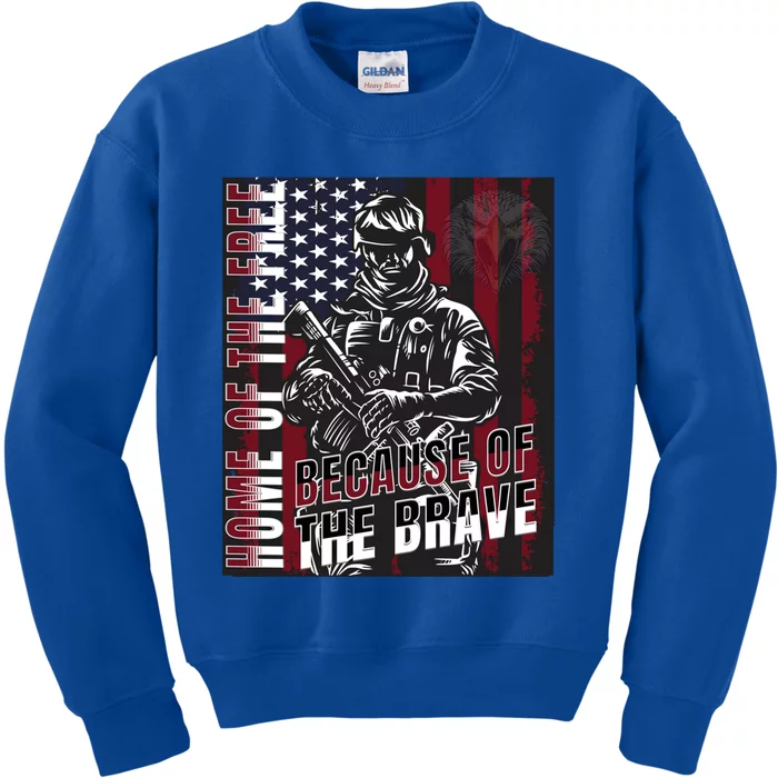 Veterans Day American Flag Proud Brave Pride Military Honor Gift Kids Sweatshirt