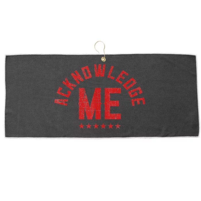 Vintage Design Acknowledge Me Sports Competition Large Microfiber Waffle Golf Towel