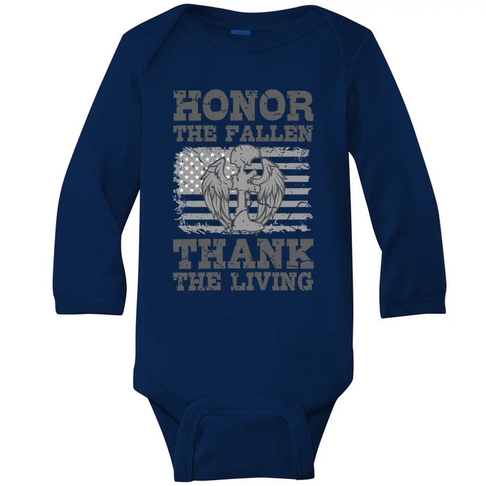 Veterans Day American Military Honor The Fallen Us Soldier Cool Gift Baby Long Sleeve Bodysuit