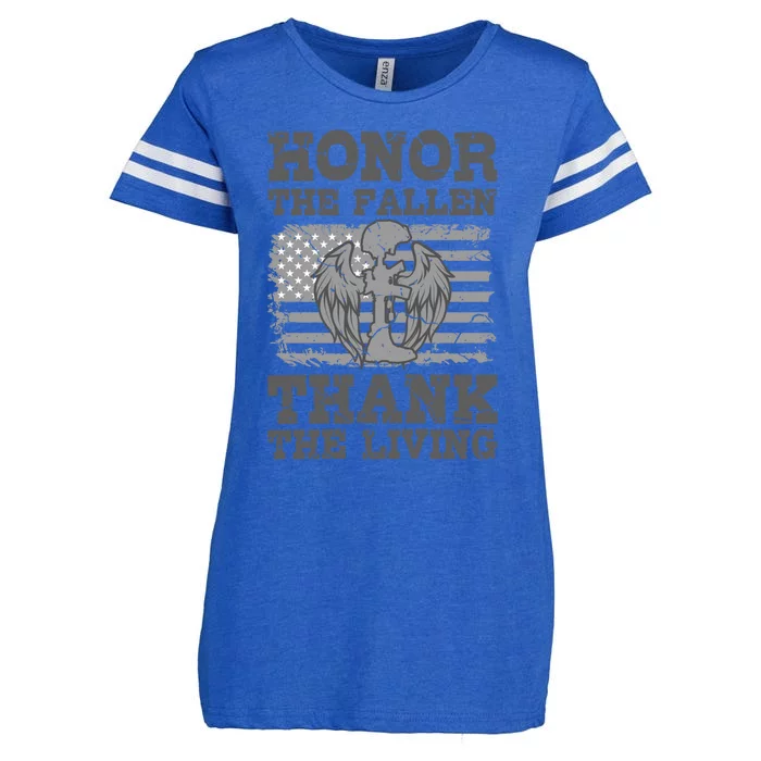 Veterans Day American Military Honor The Fallen Us Soldier Funny Gift Enza Ladies Jersey Football T-Shirt