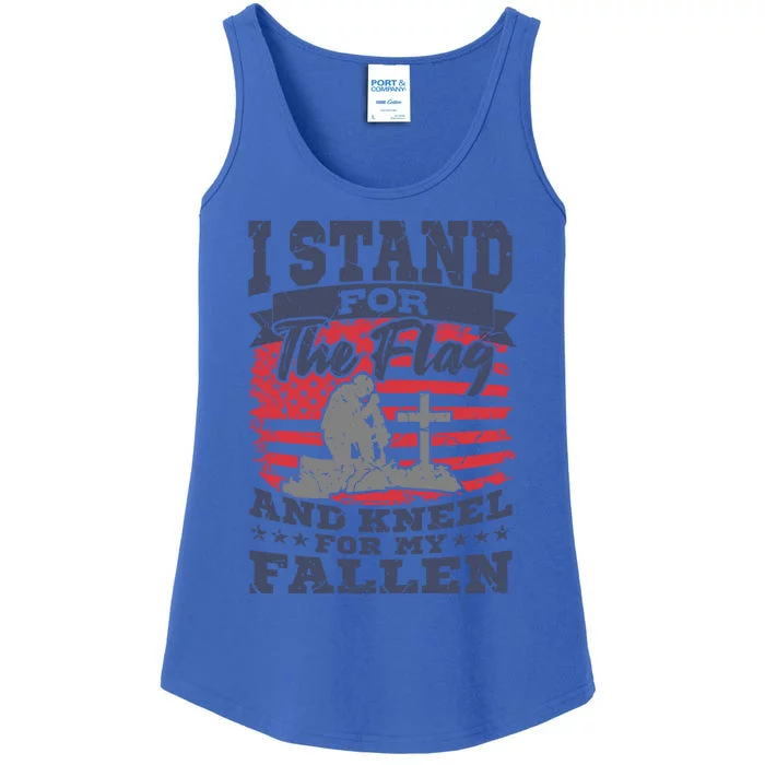 Veterans Day American Military Soldier I Stand For The Flag Gift Ladies Essential Tank