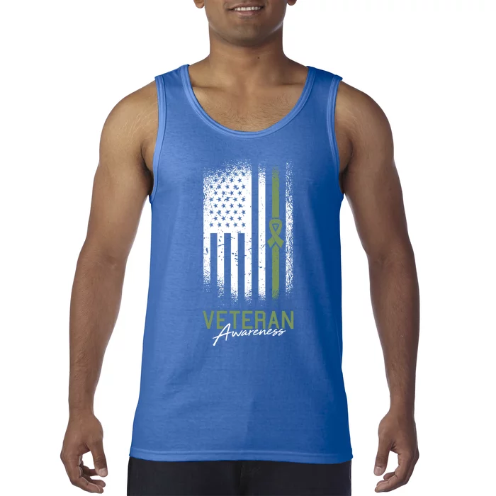 Veterans Day Awareness American Flag Military Army Soldier Gift Tank Top