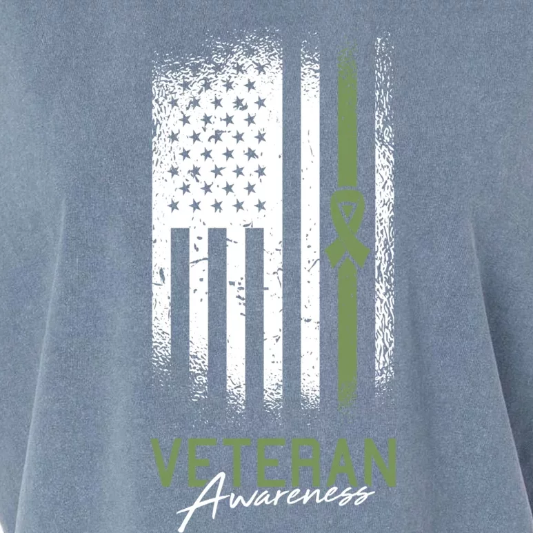 Veterans Day Awareness American Flag Military Army Soldier Gift Garment-Dyed Women's Muscle Tee