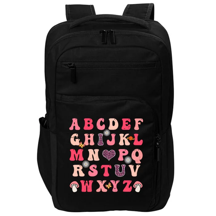 Valentines Day Abcd I Love You Alphabet Funny Valentine Gift Impact Tech Backpack