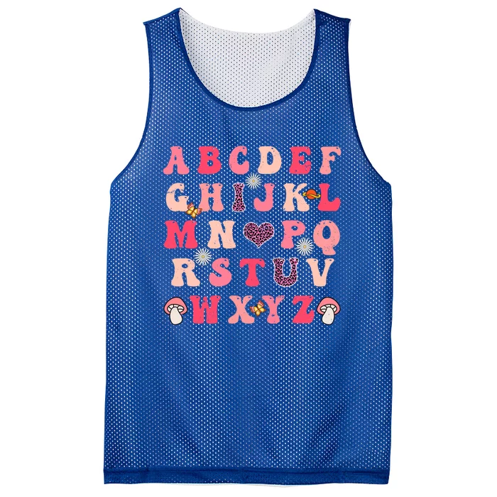 Valentines Day Abcd I Love You Alphabet Funny Valentine Gift Mesh Reversible Basketball Jersey Tank