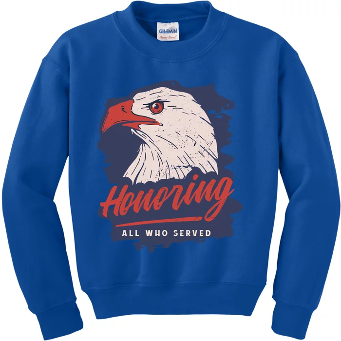 Veterans Day America Military Eagle Honor Soldier Gift Kids Sweatshirt