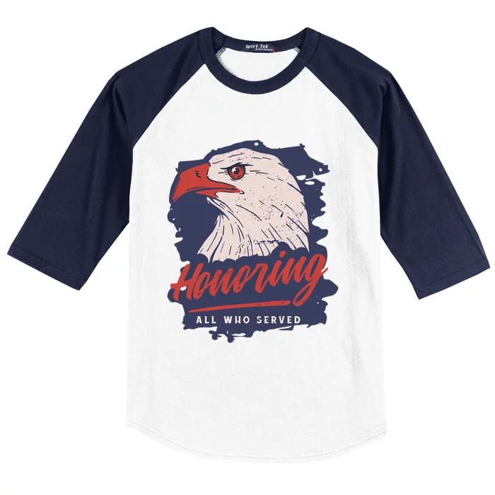 Veterans Day America Military Eagle Honor Soldier Gift Baseball Sleeve Shirt