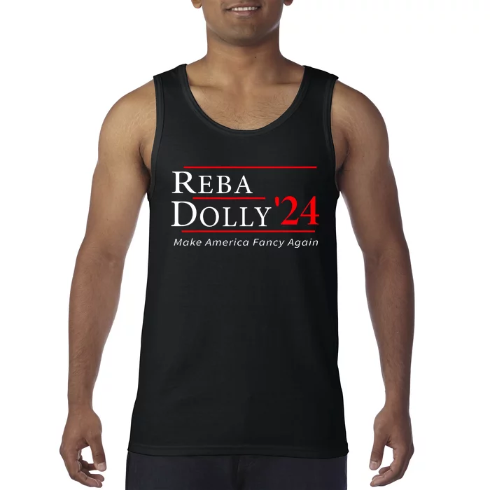 Vintage Dolly And Reba 2024 Make America Fancy Again Tank Top