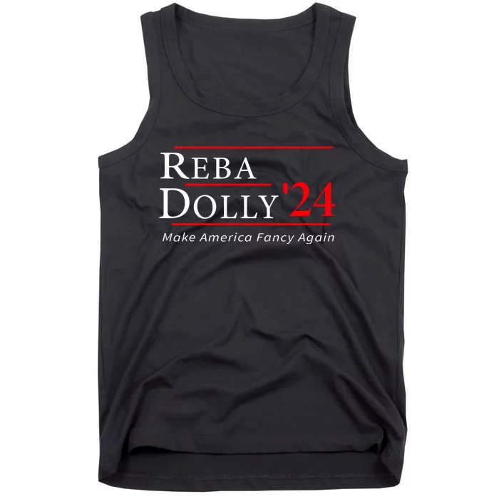 Vintage Dolly And Reba 2024 Make America Fancy Again Tank Top