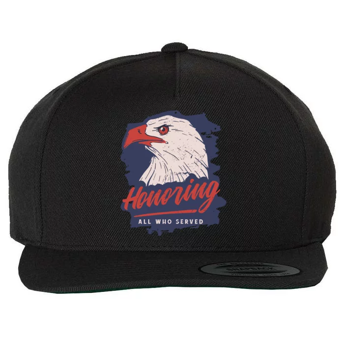 Veterans Day America Military Eagle Honor Soldier Cute Gift Wool Snapback Cap